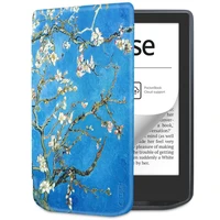 Tech-Protect SmartCase planšetės dėklas PocketBook Verse / Verse Pro - mėlynas su sakura gėlėmis