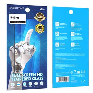 Borofone Apsauginis Stiklas BF6 Diamond Armor Pilnas Ekranas HD Iphone 16 Pro - 10 vienetų