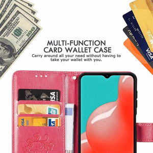 Dėklas Flower Book Samsung A566 A56 5G rožinis-raudonas