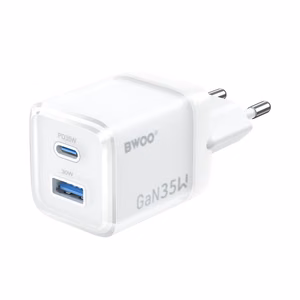 BWOO GaN wall įkroviklis CDA222 PD 35W 1 x USB 1 x USB-C, baltas