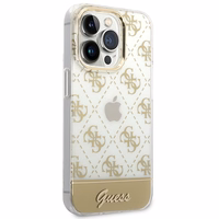Guess GUHCP14XHG4MHG iPhone 14 Pro Max 6.7" auksinis / auksinis dėklas telefonui (m) su 4G rašinio šrifto dizainu