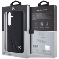 Mercedes odinis Curved Stitches dėklas telefonui Samsung Galaxy S24 - juodas