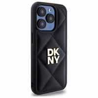 DKNY Quilted Stack Logo dėklas telefonui iPhone 15 Pro - juodas