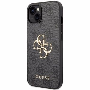 Guess 4G Big Metal Logo dėklas telefonui iPhone 15 - pilka