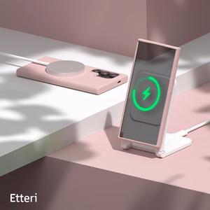 Etteri silikoninis dėklas telefonui Samsung Galaxy S24 Ultra šviesiai rožinis