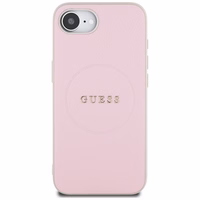 Guess Grained Ring MagSafe dėklas telefonui iPhone 16e - rožinė