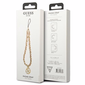 GUESS telefono dirželis GUSTSAS4P (Grandinėlė Metal 4G Pakabukas) rožinis