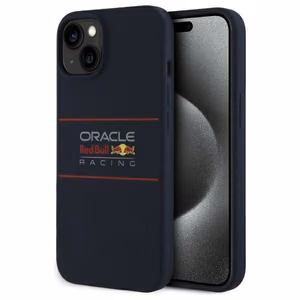 RED BULL dėklas telefonui IPHONE 16 Pro suderinamas su MagSafe RBHMP16L24SIHSRV (Silikoninis horizontalus centrinis logotipas) tamsiai mėlyna