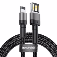 Baseus Cafule Dvipusis USB Lightning kabelis 1.5A 2m (pilkas+juodas)