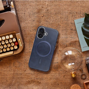 GENTLEMAN MAG COVER Dėklas telefonui, suderinamas su MagSafe, skirtas IPHONE 15 PRO MAX tamsiai mėlynas