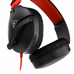 Raudonos ir juodos laidinės ausinės su mikrofonu Turtle Beach Recon 70N, 3,5 mm jungtis