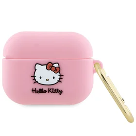 Hello Kitty Silikoninis 3D Kitty Head dėklas AirPods Pro - rožinis