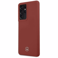 Dėklas telefonui Mercedes Silikoninis Line dėklas Samsung Galaxy S21 Ultra raudonas
