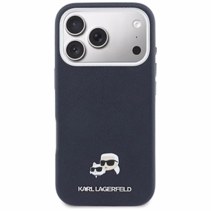 KARL LAGERFELD dėklas IPHONE 17 Pro Max, suderinamas su MagSafe KLHMP17X6PFKCLB (PU FW W/ K&C Head Pin), mėlynas