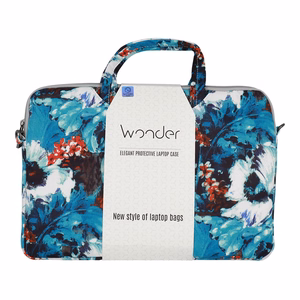 Wonder Briefcase Laptop 15-16 inches white poppies
