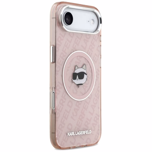 KARL LAGERFELD dėklas telefonui IPHONE 17 Air suderinamas su Magnetine KLHMP17MHMKBCHOP (IML Choupette Head Logo) rožinė