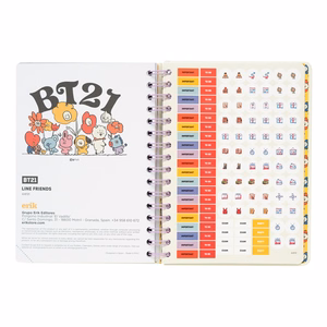 BT21 2021/2022 mokslo metų kalendorius, baltas