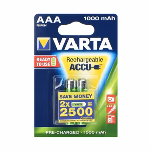 VARTA įkraunama baterija R3 (AAA) 1000 mAh paruošta naudoti 2 vnt