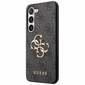 Guess GUHCS23S4GMGGR S23 S911 pilkas/pilkas kietas dėklas 4G Big Metal Logo