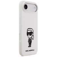 KARL LAGERFELD dėklas telefonui IPHONE 17 Air suderinamas su Magnetine KLHMP17MSKIGROH (Silicone W/ KL Sketch & Logo) baltas
