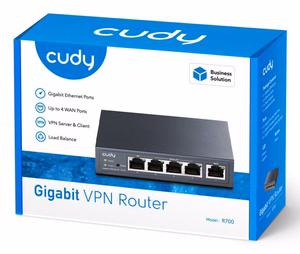 Cudy Gigabit Multi-WAN VPN maršrutizatorius laidinis Fast Ethernet, Gigabit Ethernet pilkas