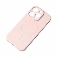 Magnetinis suderinamas silikoninis dėklas iPhone 15 Pro Max - rožinis
