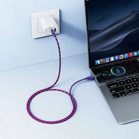 Kabelis USB C į USB C Hoco 3A 60W 1 m X116 gradientinė violetinė
