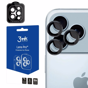 Apsauginis stikliukas kamerai 3mk Lens Pro Apple iPhone 17 Pro/17 Pro Max juodas