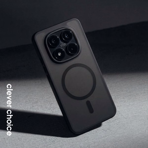 Crong Hybrid Matte Magnetic MagSafe dėklas, skirtas Xiaomi Redmi Note 15 Pro, juodas