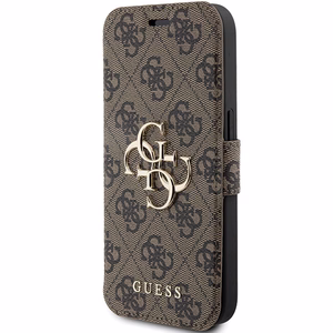 Guess 4G Metal Logo dėklas iPhone 15 Pro - rudas