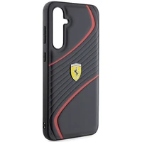 Ferrari Twist Metal Logo dėklas telefonui Samsung Galaxy S23 FE - juodas