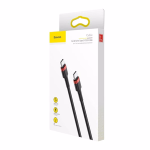 Baseus kabelis Cafule PD USB-C - USB-C 2,0 m raudonas-juodas 60W