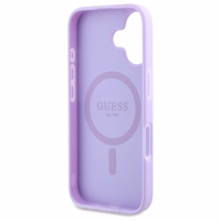 Guess Saffiano Peony Classic Logo Magnetinis dėklas iPhone 16 Plus - violetinis