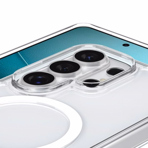 Spigen Ultra Hybrid S Mag MagSafe dėklas skirtas Samsung Galaxy S26 Ultra - skaidrus ir baltas