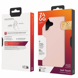 Dėklas telefonui ZAGG MANHATTAN SNAP suderinamas su MagSafe IPHONE 17 rožinis