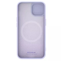 Dėklas Nillkin CamShield Silky Silicone Apple iPhone 15 Plus šviesiai violetinis