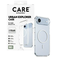 CARE by PanzerGlass Flagship Urban Explorer dėklas telefonui su baltu magnetiniu MagSafe, skirtas iPhone Air – skaidrus