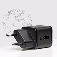 SBS TETRGAN1C20K 20W GaN USB-C sieninis įkroviklis su Power Delivery - juodas