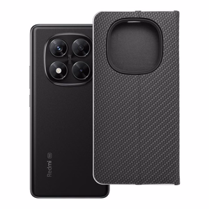 LUNA Book Carbon dėklas telefonui XIAOMI Redmi Note 14 PRO 5G / 14 PRO PLUS 5G juodas