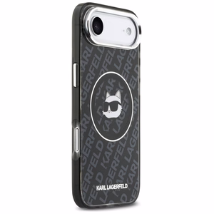 Karl Lagerfeld IML Choupette galvos logotipo magnetinis iPhone Air dėklas - juodas