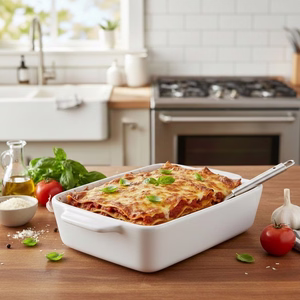 Alpina - Ceramic rectangular ovenproof dish 21.8x13.2x5 cm (baltas)