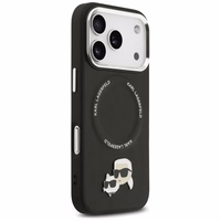 Karl Lagerfeld Karl & Choupette Pins MagSafe dėklas telefonui iPhone 17 Pro Max - juodas