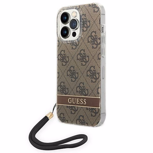 Guess GUOHCP14LH4STW iPhone 14 Pro 6.1 "rudas / rudas kietas dėklas 4G spauda Dirželis