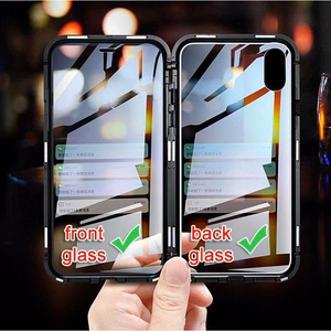 Wozinsky pilnas magnetinis dėklas su įmontuotu stiklu Vivo X60 juodas-permatomas