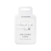 Samsung Combo EP-DG930DWEGWW kabelis USB-A / micro USB - USB-C 1.5m - baltas