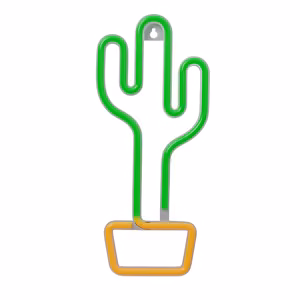 Neon LED Light CACTUS oranžinis žalias Bat + USB FLNE02 Forever Light
