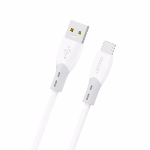 Dudao L25ST 5A USB-A - USB-C laidas su minkštu silikoninu apvalkalu 1m - baltas