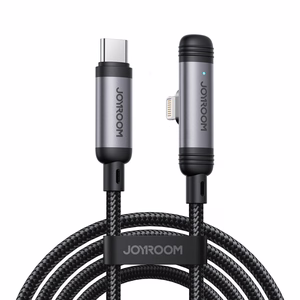 Joyroom S-A56 EnjoyX serijos 90° USB-C - Lightning kabelis 30W 1.2m - juodas