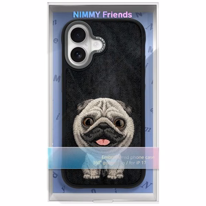 NIMMY dėklas BIG EYED PET 2.0 Šuo IPHONE 17 juodas