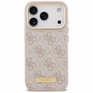 Guess 4G Logo Plate MagSafe Case for iPhone 17 Pro - Pink